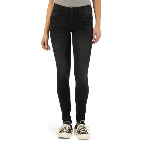 NWT!! KUT from the Kloth - Mia Toothpick Skinny in Developed Black - Size 4 - Picture 1 of 9